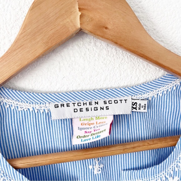 Gretchen Scott Designs The Brooks Tunic in Blue and White - Picture 3 of 9